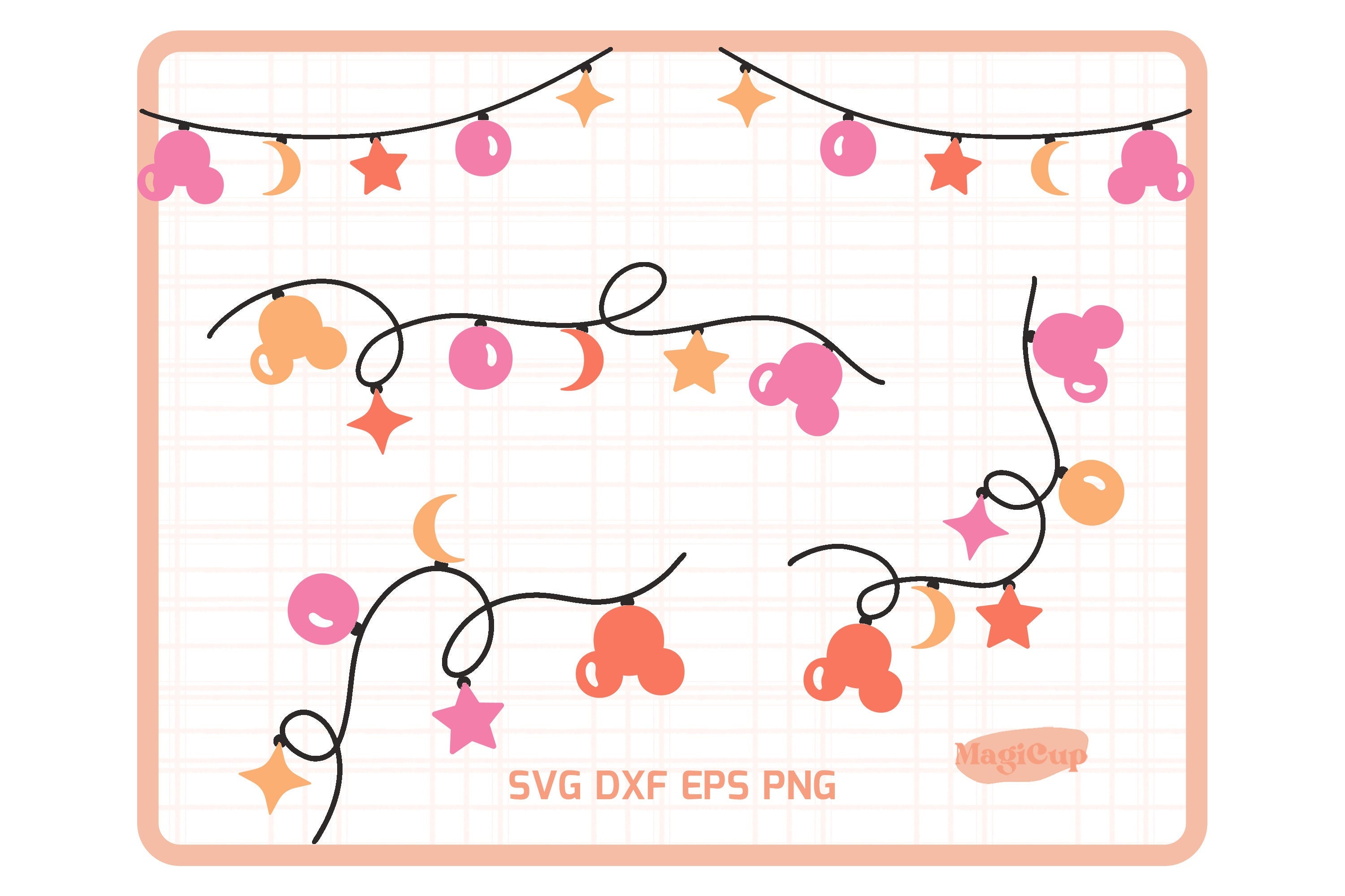Christmas Lights Svg, String Lights Svg, Garland Svg, Holiday Banner