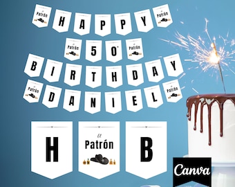 40th Birthday Men Tequila Party Decor El patrón Birthday Banner 50th Birthday Man 60th Birthday Decor 60th Birthday Men 60th Birthday Man