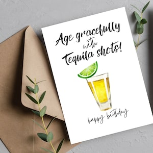 Shots-Geburtstagskarte, Shot-Karte, Tequila-Geburtstagskarte, mexikanische Geburtstagskarte, Karte zum 40. Geburtstag, Karte zum 50. Geburtstag für Männer, Geschenke zum 60. Geburtstag