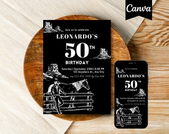 60th birthday invit Cowboy Birthday Invitation 40th Birthday Men 40th Birthday Party 50th Birthday Man 50th Men Birthday 60th Birthday Men