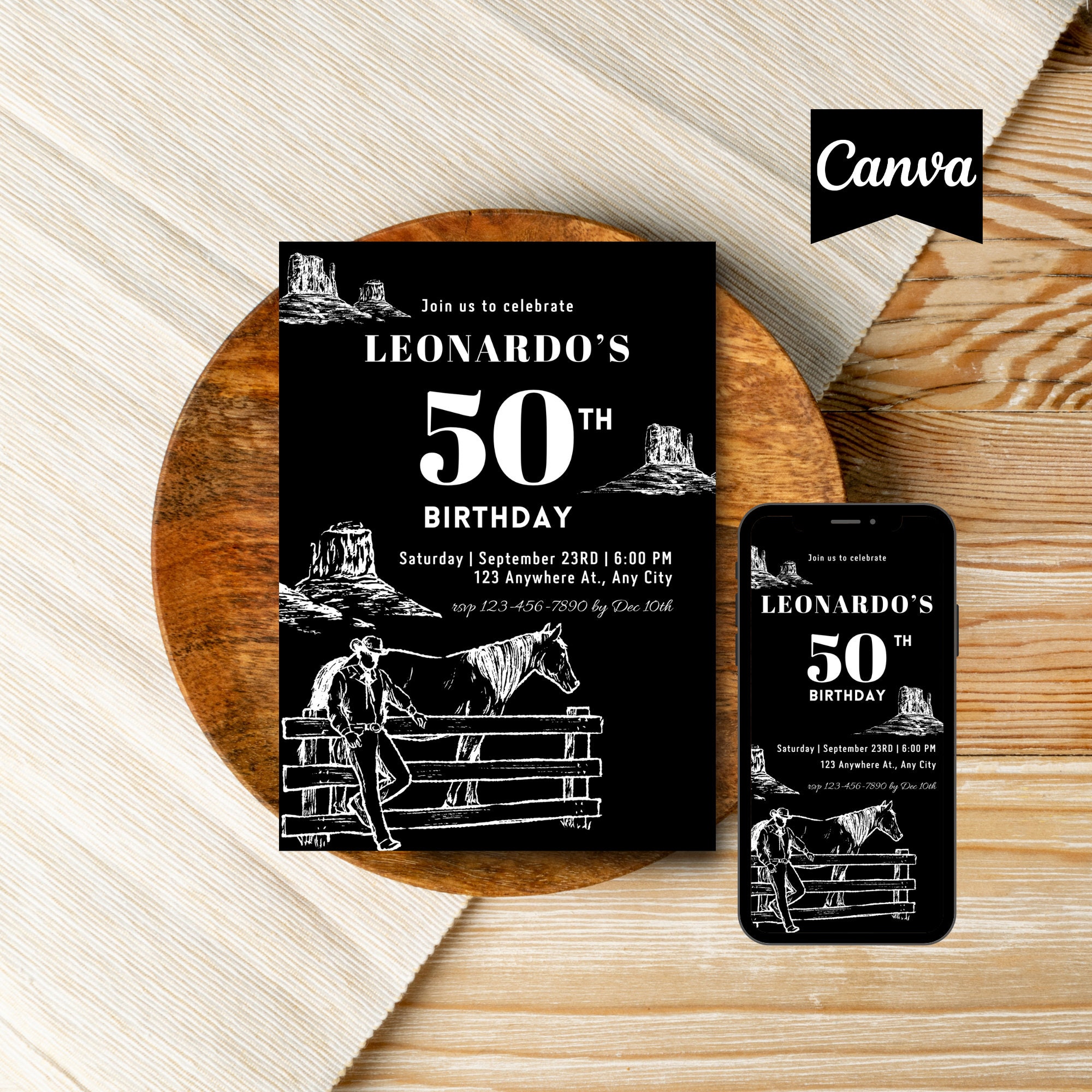 60th Birthday Invit Cowboy Birthday Invitation 40th Birthday Men 40th ...