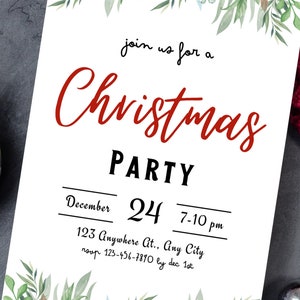 Editable Invitation Christmas Evite Christmas Invitation PDF Invitation ...