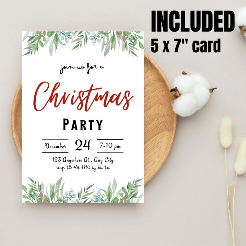 Editable Invitation Christmas Evite Christmas Invitation PDF Invitation ...