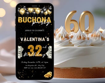Buchona Party Buchona Invitation Buchona Digital Invitation 55th Birthday Invitation Invitation 37th Birthday Invitation 39th Birthday