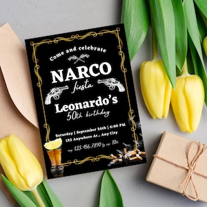 Narco Birthday Invitation Narco Invitation Narco Party Narco Themed Party 50th Birthday 50th Birthday Mens 50th Birthday Women