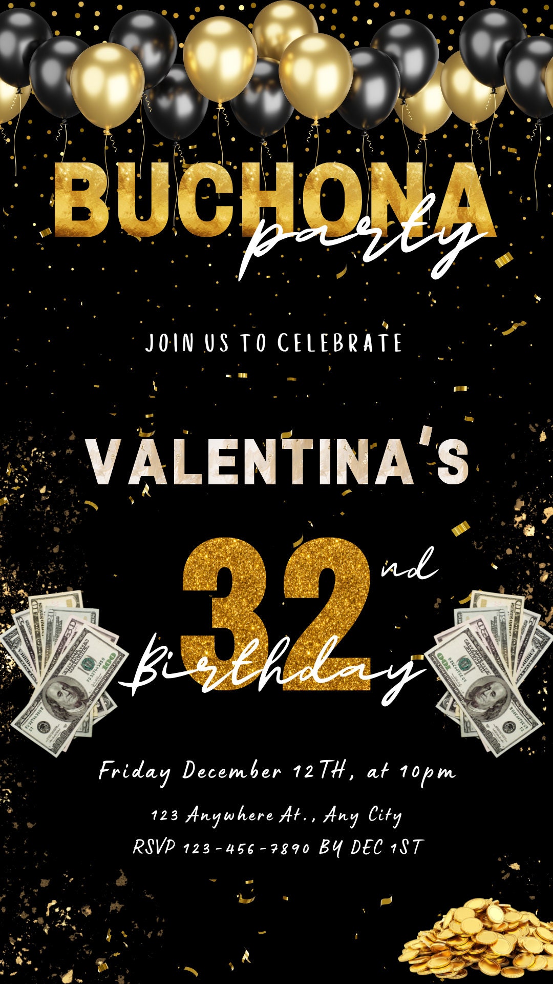 Buchona Invitation Template Buchona Party Buchona Digital Invitation