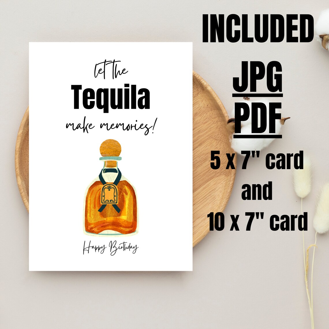Tequila Birthday Card Tequila Card Tequila Gifts Funny Mexican Birthday