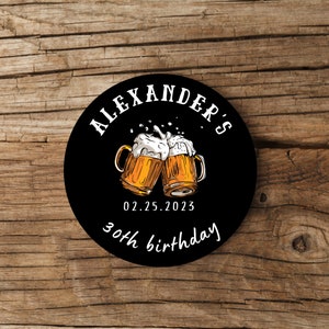 Beer Birthday Sticker 60 Birthday Favors 5oth Birthday Favors 70th Birthday Favors 45th Birthday Men 45th Birthday Women