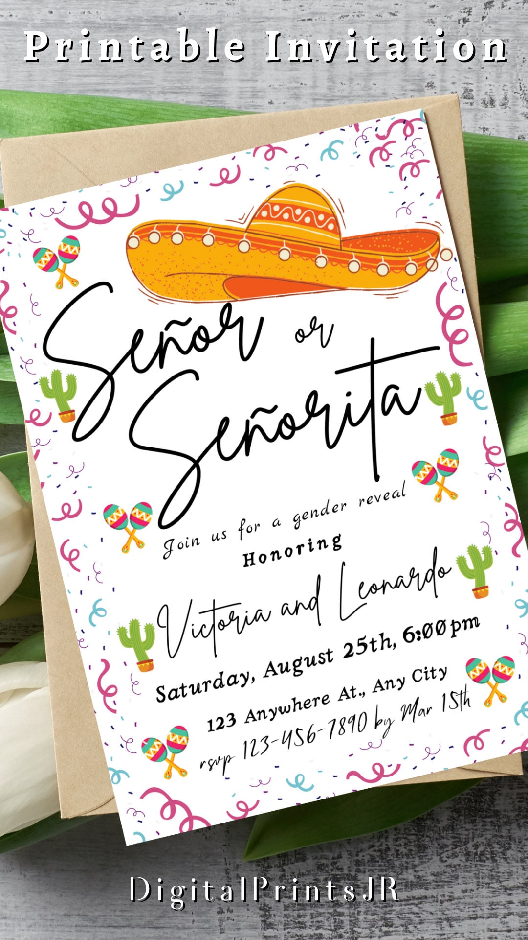 Mexican Gender Reveal Invitation Gender Reveal Mexican Theme Virtual
