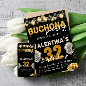 Buchona Invitation Buchona Party Buchona Digital Invitation 55th Birthday Invitation 39th Birthday Invitation 37th Birthday Invitation