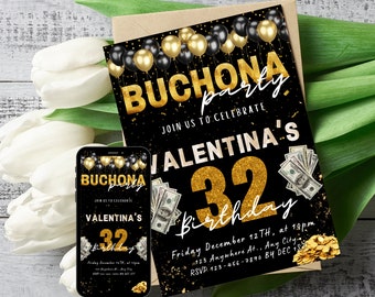 Buchona Invitation Buchona Party Buchona Digital Invitation 55th Birthday Invitation 39th Birthday Invitation 37th Birthday Invitation