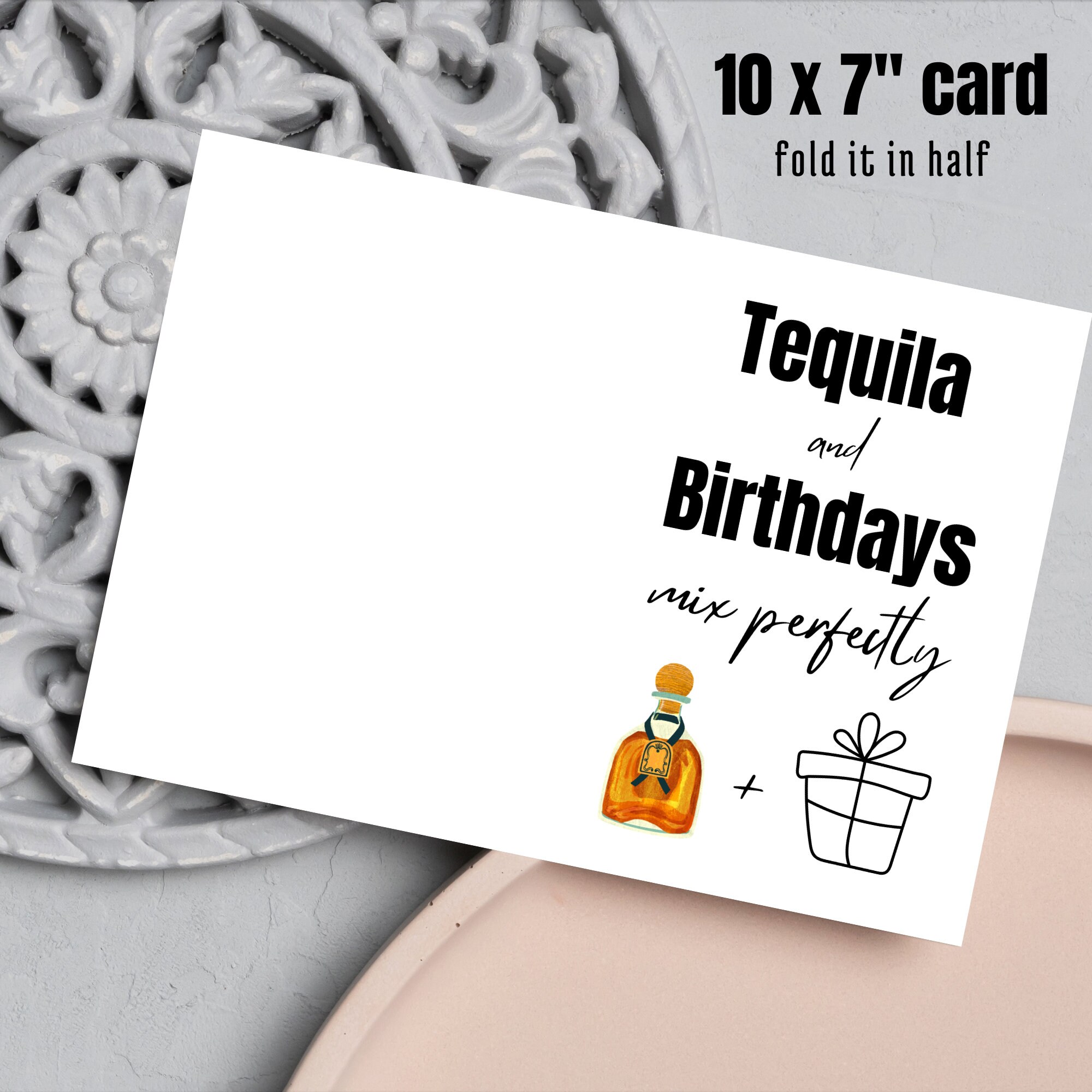 Tequila Birthday Card Tequila Card Tequila Birthday Party Tequila