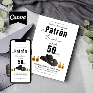 El Patron Birthday Invitation Tequila Birthday Invitation Tequila Invitation Mexican Birthday Invitation 55th Birthday Invitation