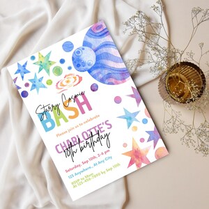 Galaxy Birthday Invitations Galaxy Party Invitation Galaxy Theme Invitation 10th Birthday 7th Birthday 9th Birthday 8th Birthday 6th 5th