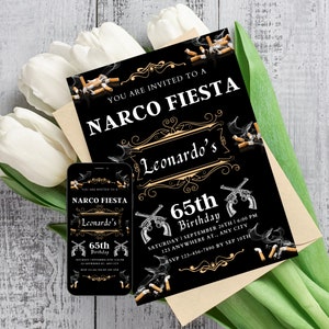Narco Invitation Narco Party Narco Themed Party Narco Birthday Invitation 65th Birthday Man 70th Birthday Invitation 35th Birthday Invit