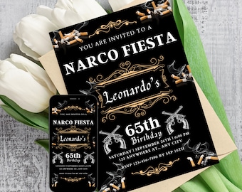Narco Invitation Narco Party Narco Themed Party Narco Birthday Invitation 65th Birthday Man 70th Birthday Invitation 35th Birthday Invit