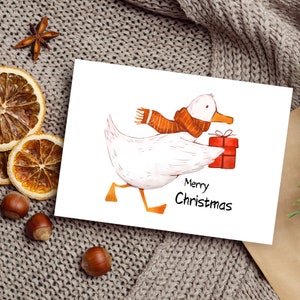 Grappige kerstkaarten Aquarel kerstkaart Karikatuur kerstkaart Hilarische kerstkaarten Individuele kerstkaart