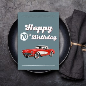 Oldtimer Geburtstagskarte Autoliebhaber Geburtstagskarte 70er Geburtstag 70er Mann Geschenk 70er Geburtstag Frau 70er Geburtstagsgeschenke Männer 70er Geburtstagskarte