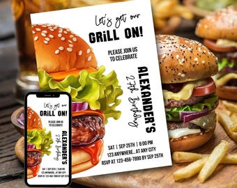 30th Birthday 46th Birthday 33rd Birthday 39th Birthday 22nd Birthday 57th Birthday 67th Birthday 38th Birthday Hamburger Birthday Invite