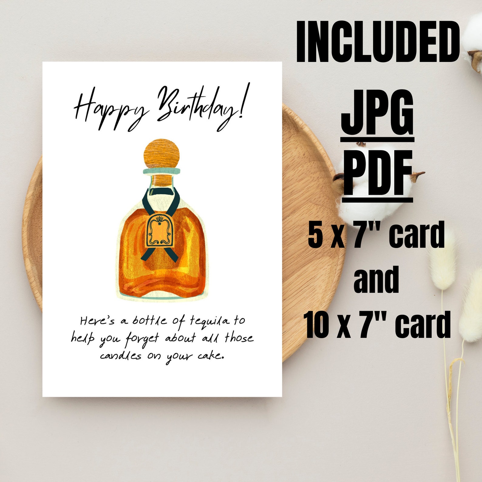 Tequila Birthday Card Tequila Birthday Party Tequila Birthday Gift