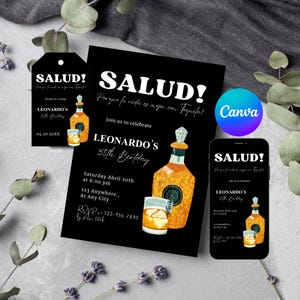 Tequila Invitation Editable Patron Tequila Mas Tequila Agave Tequila Tequila Party invitation Tequila Birthday Invitation 37th Birthday 34th