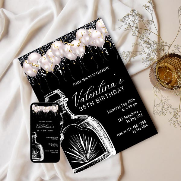 Salty Tequila Enjoy Tequila Party Invitation Tequila Invitation Tequila Birthday Tequila Birthday Invite 45th Birthday 46th Birthday 57th