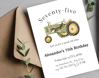 Invite Tractor Birthday Invite Tractor Birthday Party Invite Tractor Birthday Inv Farm Tractor Birthday 70th Birthday Man 70th Birthday For