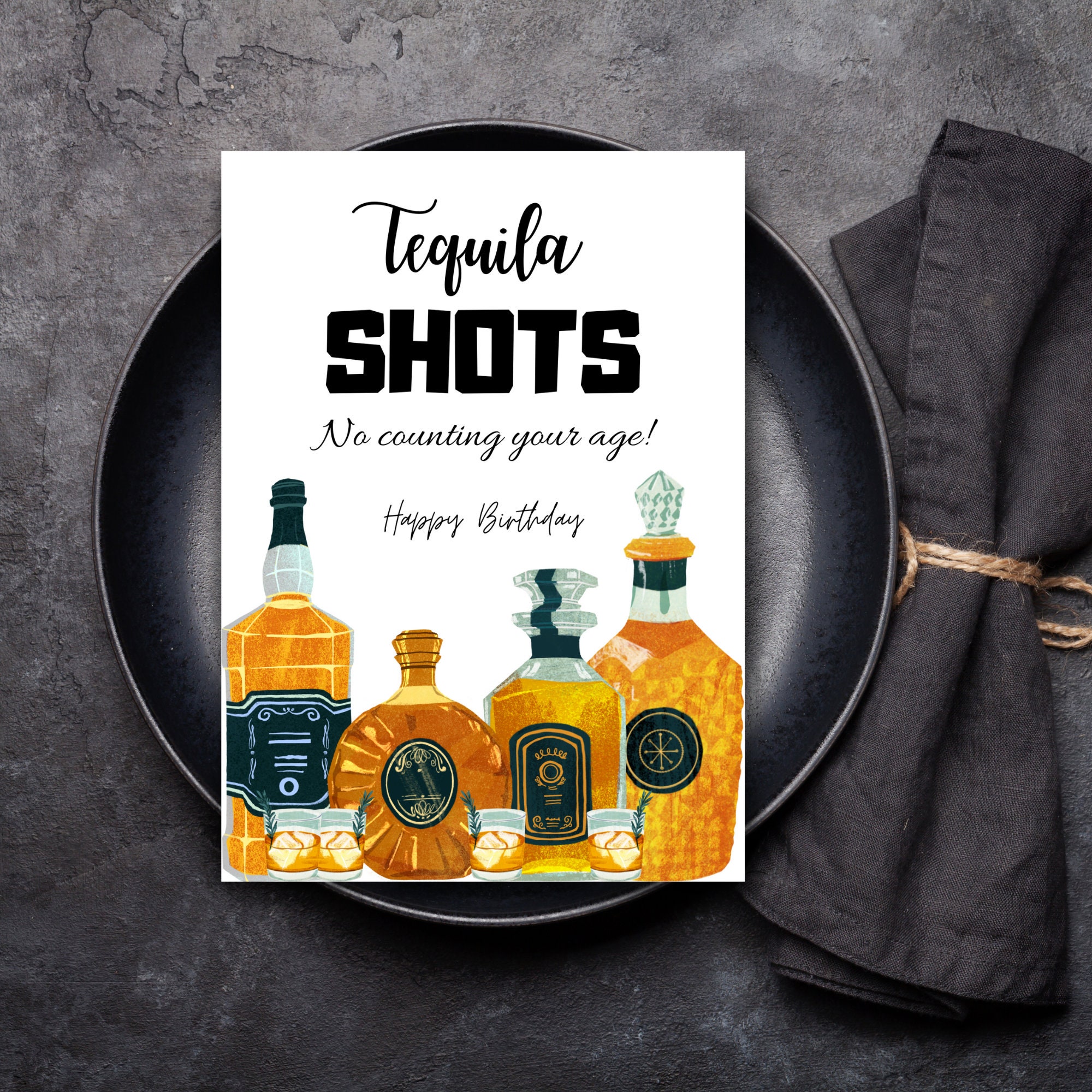 Tequila Gift Tequila Birthday Tequila Card 44th Birthday Card 27th