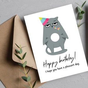 Carte d'anniversaire drôle de chat Carte d'anniversaire drôle d'anniversaire Carte d'anniversaire numérique drôle pour frère Anniversaire numérique Ca Travail ami Carte d'anniversaire drôle