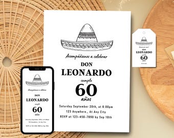 Mexican Invitations Mexican Birthday Invitation Mexican Invites Mexican Party Invitation 37th birthday 34th birthday 58th birthday 63rd