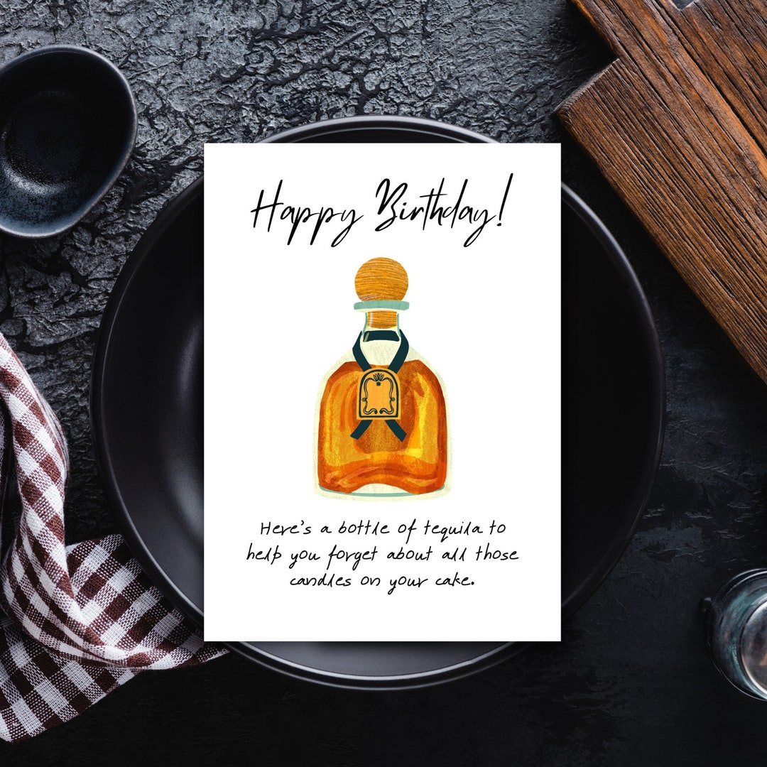 Tequila Birthday Card Tequila Birthday Party Tequila Birthday Gift
