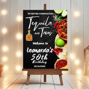 40th Birthday Decoration 40th Birthday Tacos And Tequila Sign Tacos And Tequila Welcome Sign Tequila Sign Printable 40th Birthday Women