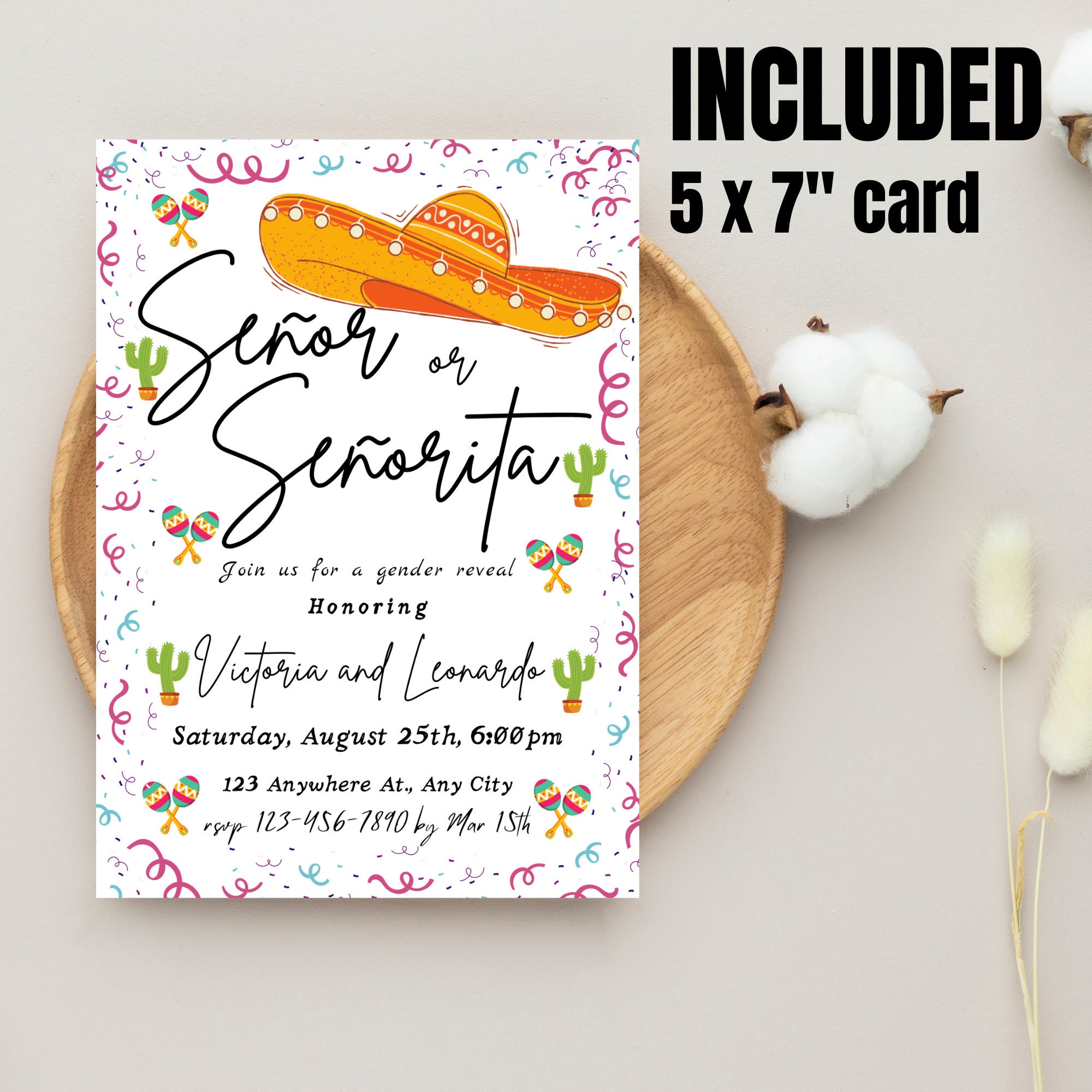 Mexican Gender Reveal Invitation Gender Reveal Mexican Theme Virtual