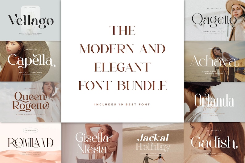 Modern & Elegant Font Bundle - Cricut Fonts, Procreate Font, Canva Font ...