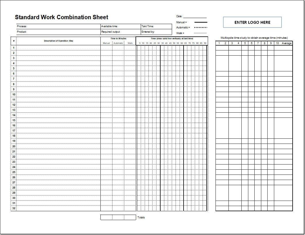 Standard Work Combination Sheet Etsy Ireland