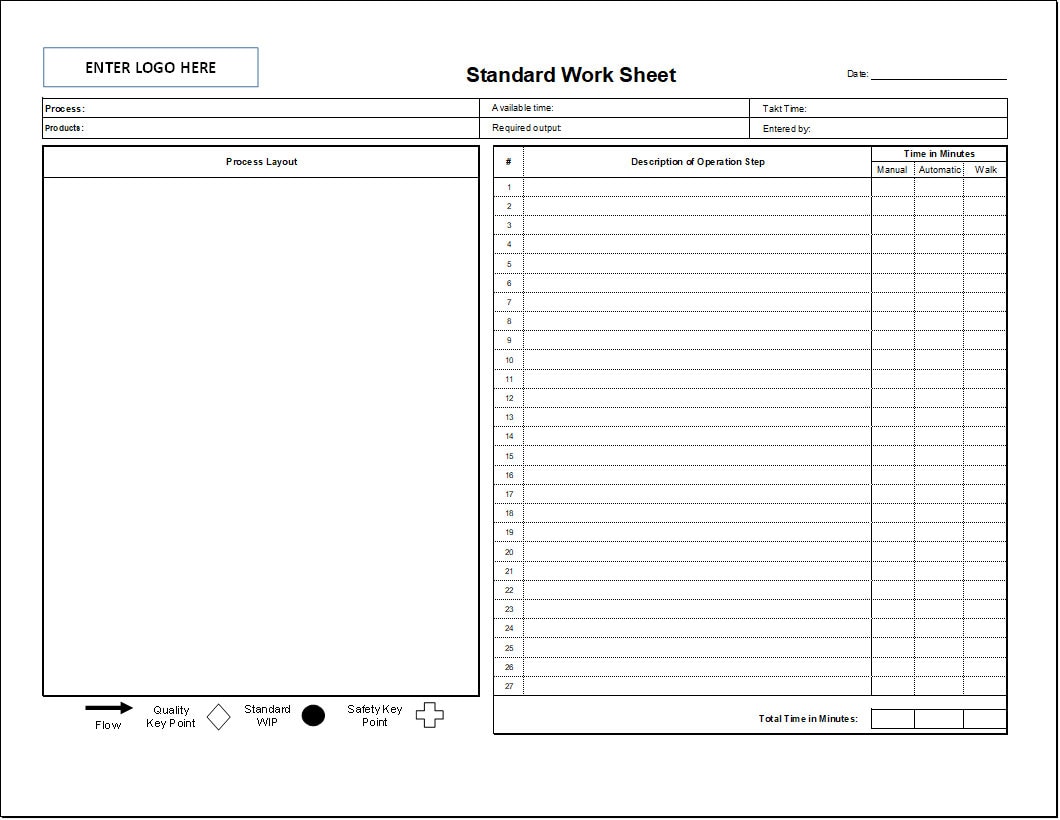 Standard Work Combination Sheet Etsy