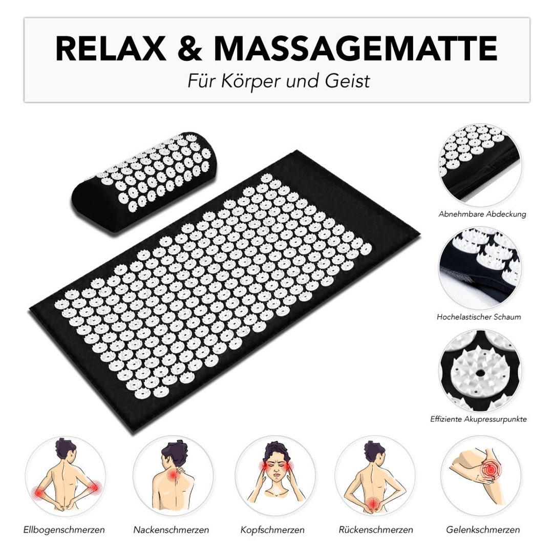 Acupressure Mat Set With Pillow, Multifunctional Massage Mat for Back