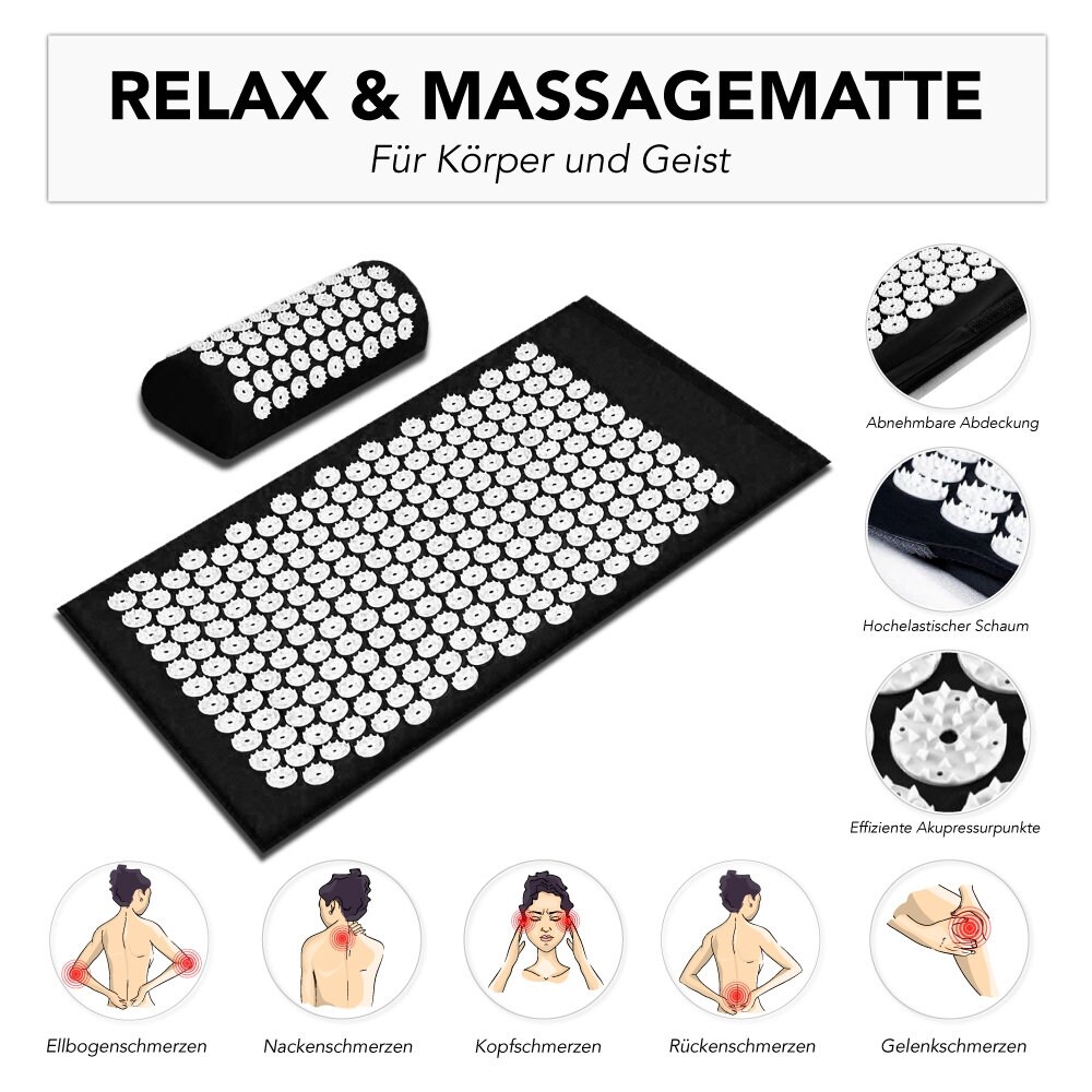 Acupressure Mat Set With Pillow, Multifunctional Massage Mat for Back