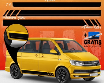 Clean Racing side stripe set/decor suitable for VW T5 & T6 Bus in desired color