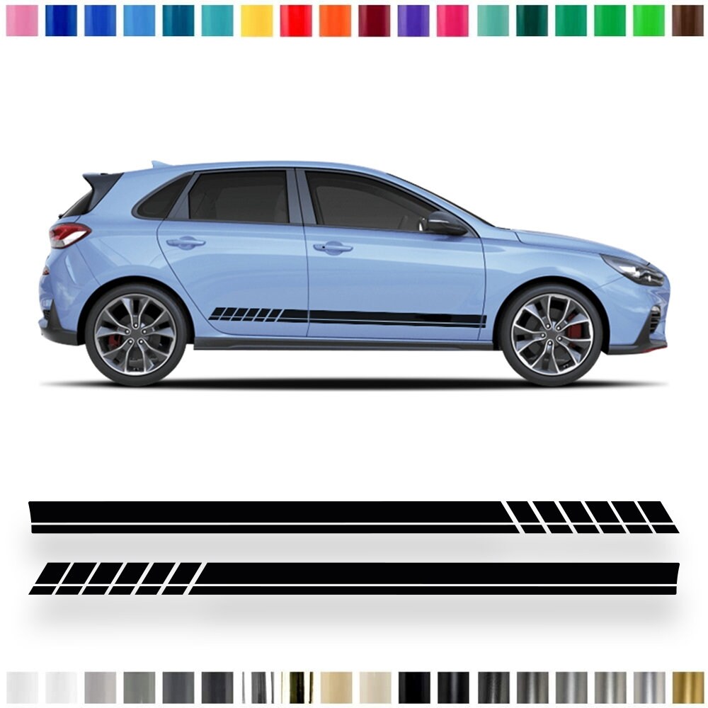Autotür Seitenschwelleraufkleber, für Hyundai i30 i30n Racing Sport Lange  Streifen Karosseriedekor Grafik Vinyl Aufkleber Zubehör