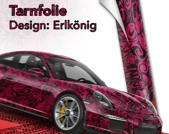 Erlkönig Pink Autofolie, Car Wrapping mit Luftkanälen, Tarnfolie für Prototypen-Fahrzeuge