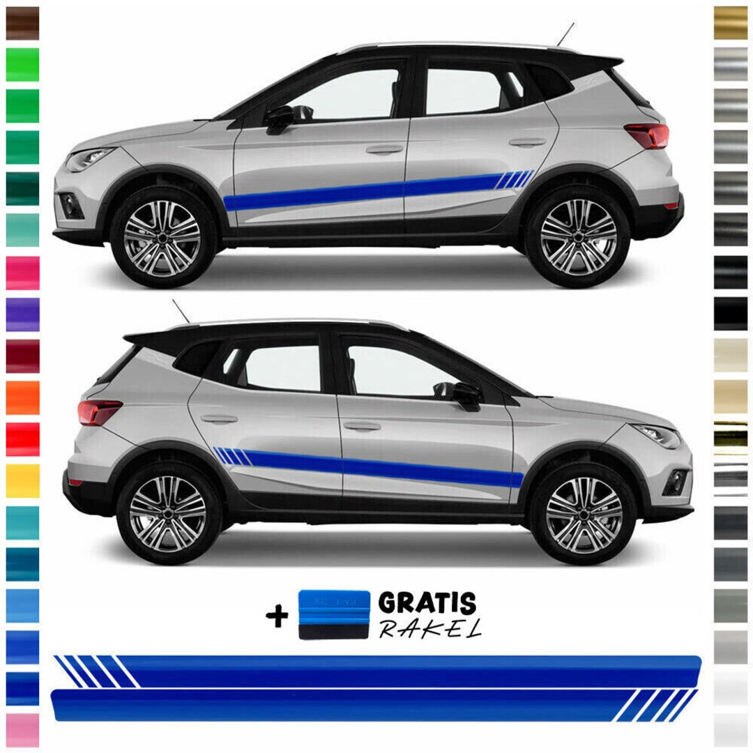 Car Side Stripe Sticker Set, Decorative Sticker Compatible With SEAT ...
