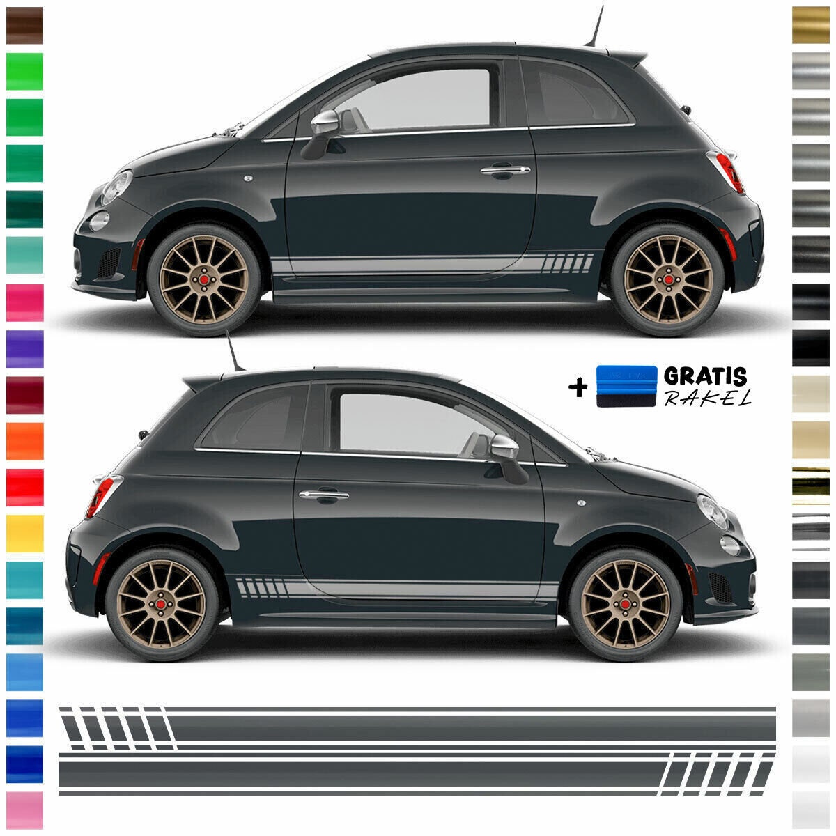 2x Italien Italien Auto Rückspiegel Flagge Aufkleber Aufkleber Streifen Für Fiat Abarth 595 695 Autozubehör