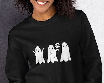 Halloween Sweatshirt, Halloween Sweater, Ghost Sweatshirt, Halloween Crewneck, Unisex Halloween Sweatshirt, Spooky Season, Cute Ghosts