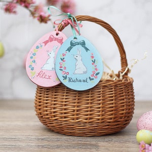 Osterkorb Tags, personalisierte Tag für Osterkorb, Häschen Ornament