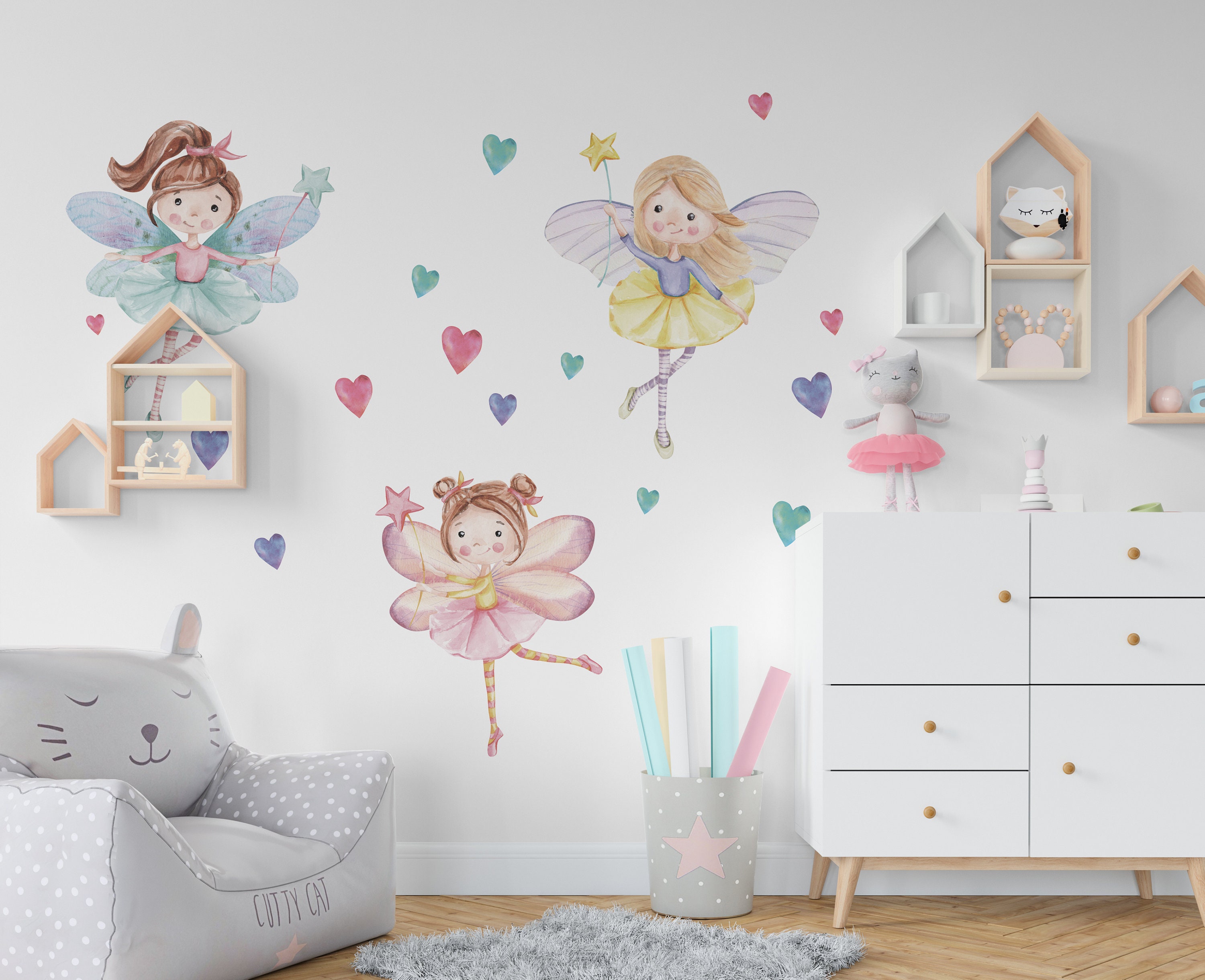 Fairy decor, fairy nursery decor, girls nursery decor, free standing fairy,  girls pink nursery decor, girls bedroom accessories, tutu wings