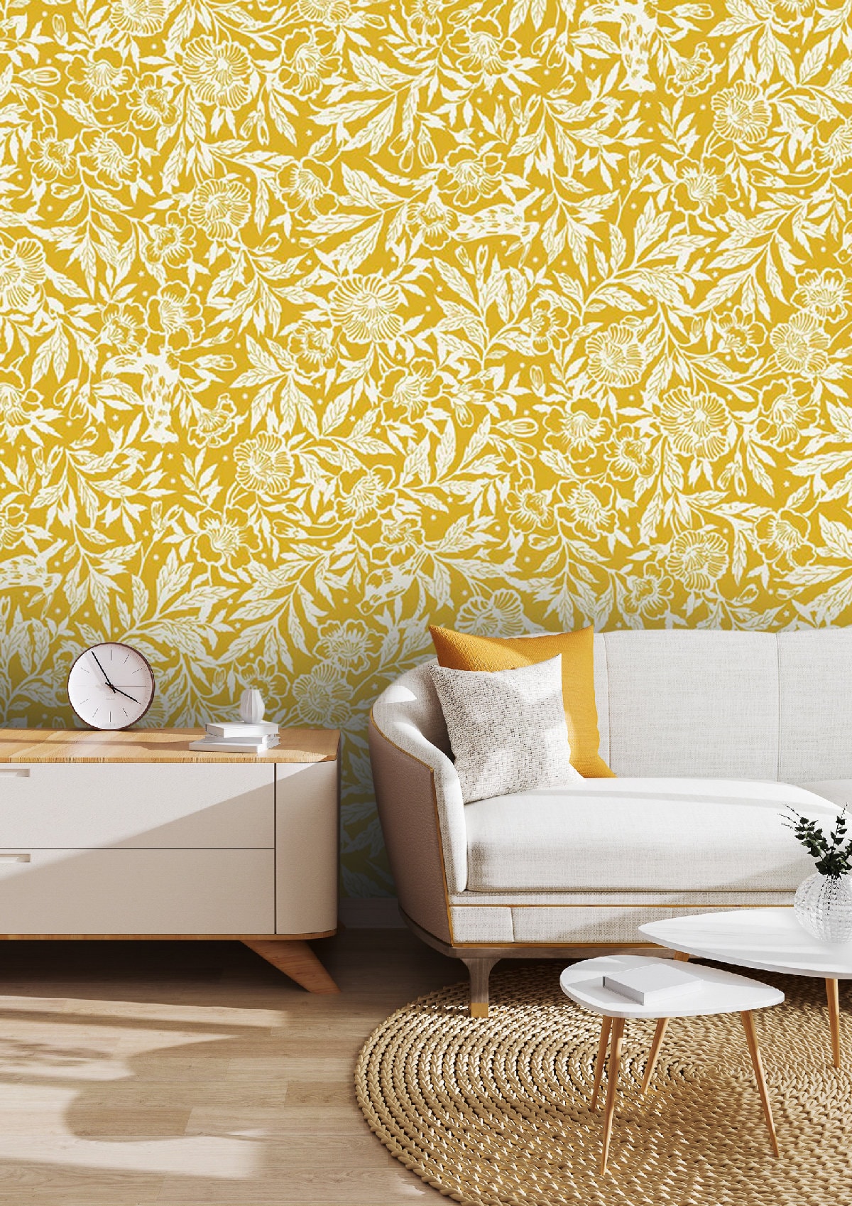 FLORAL DECOR Peel  Stick SelfAdhesive Natural Yellow Green Flower  Wallpaper Wall Stickers for Home Decor Living Room Bedroom Kids Room  Play RoomR191 16X128 INCH 14 Square feet1 Role  Amazonin Home