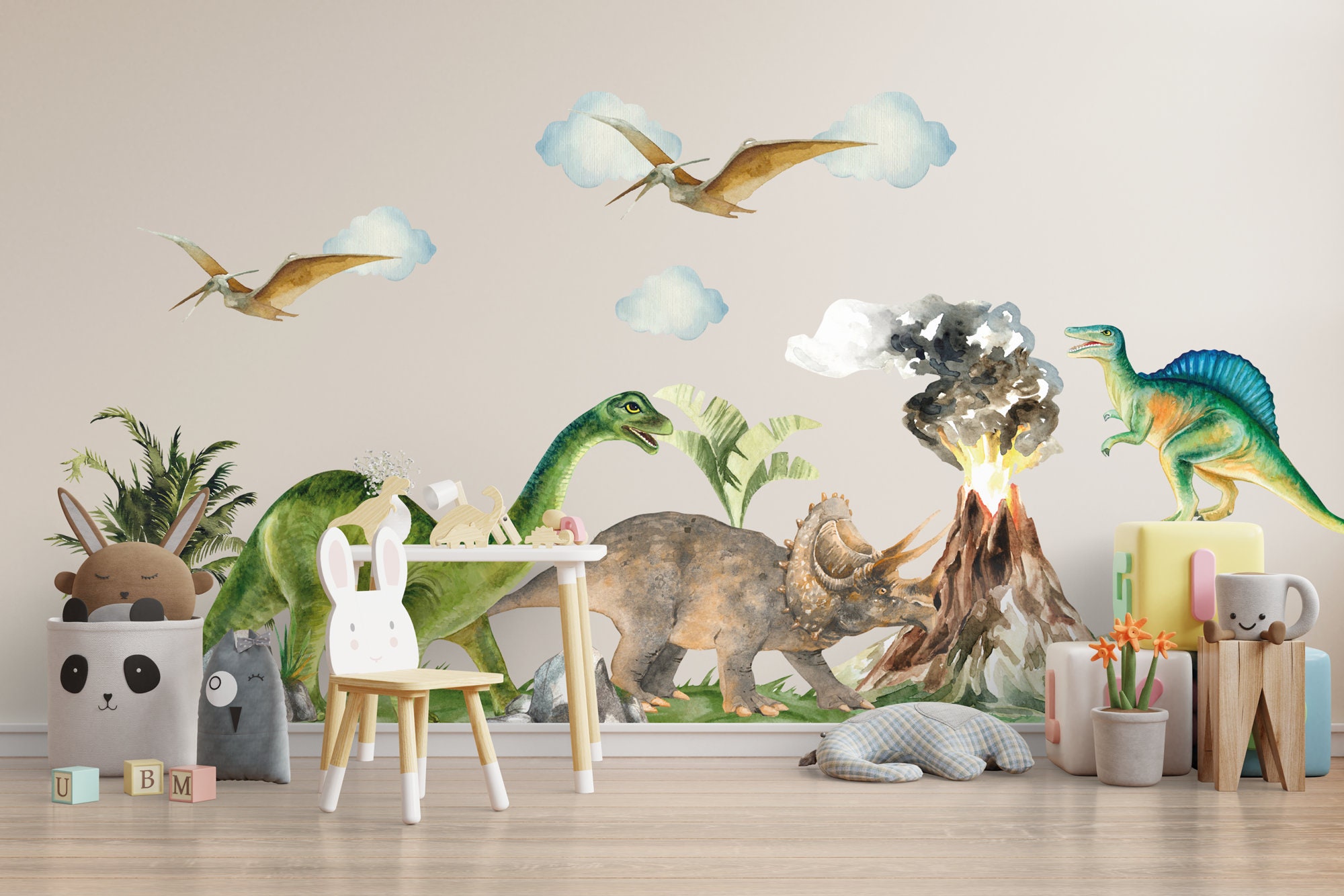 Shengruili Sticker Mural Dinosaure,Dinosaure 3D Sticker Mural  Enfants,Stickers Muraux Enfants Garcon Dinosaure,3D Autocollant Mural  Dinosaure,Stickers