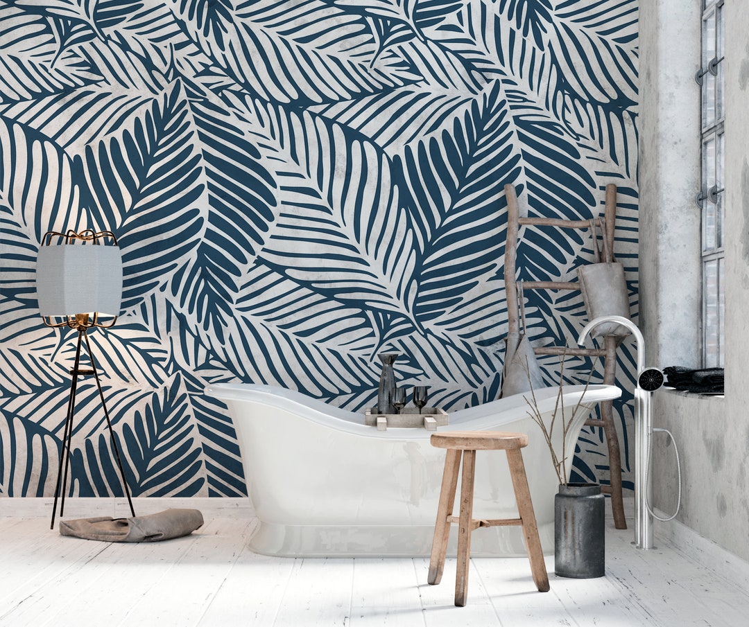 Banana Leaf Wallpaper Leafy Wallpaper Bathroom Wallpaper - Etsy