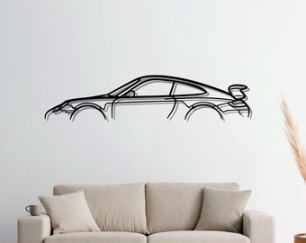 911 GT3 997 Silhouette Metal Wall Art, Metal Wall Art Decor, Gift For Car Lovers, Car Guy Gifts, Car Gifts For Him, Personalized Gifts